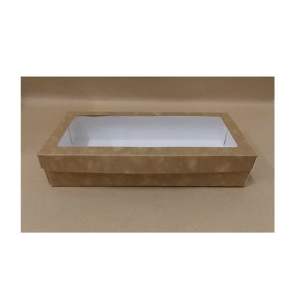 Caixa De Papel Kraft Com Visor Acetato 23x10.5x4.5cm